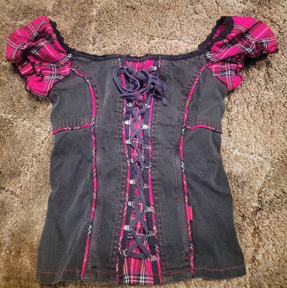 Small Tripp NYC corset plaid (please read description)